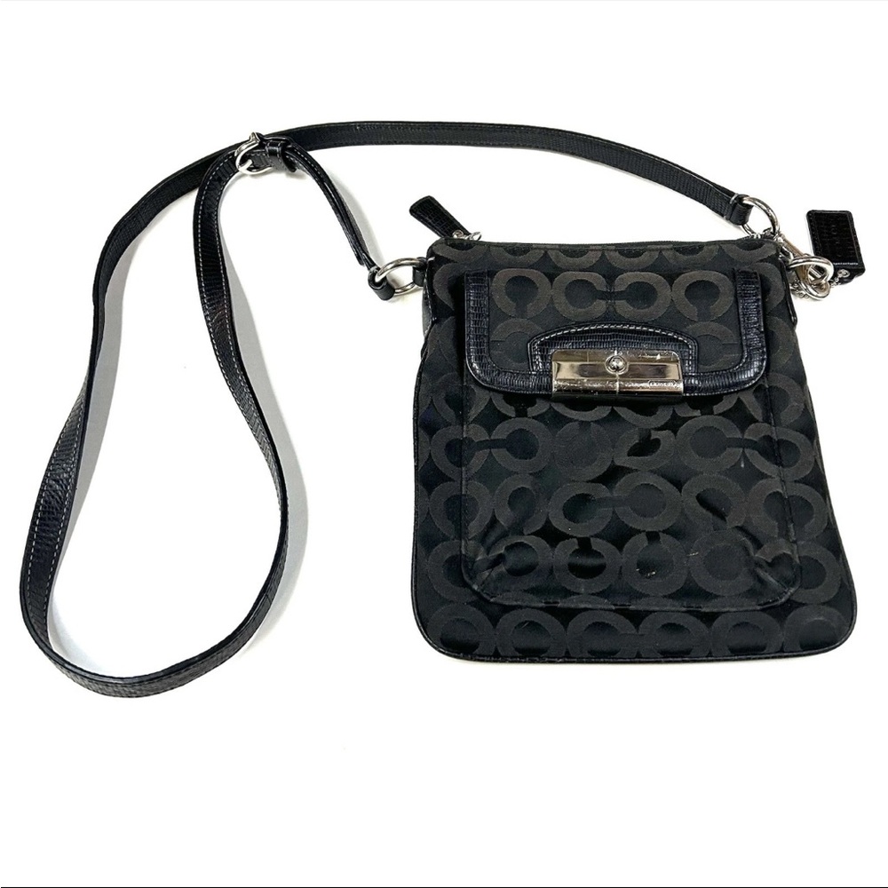 Y2K Coach Women’s Swingpack Crossbody Bag Signature C Black #1514
